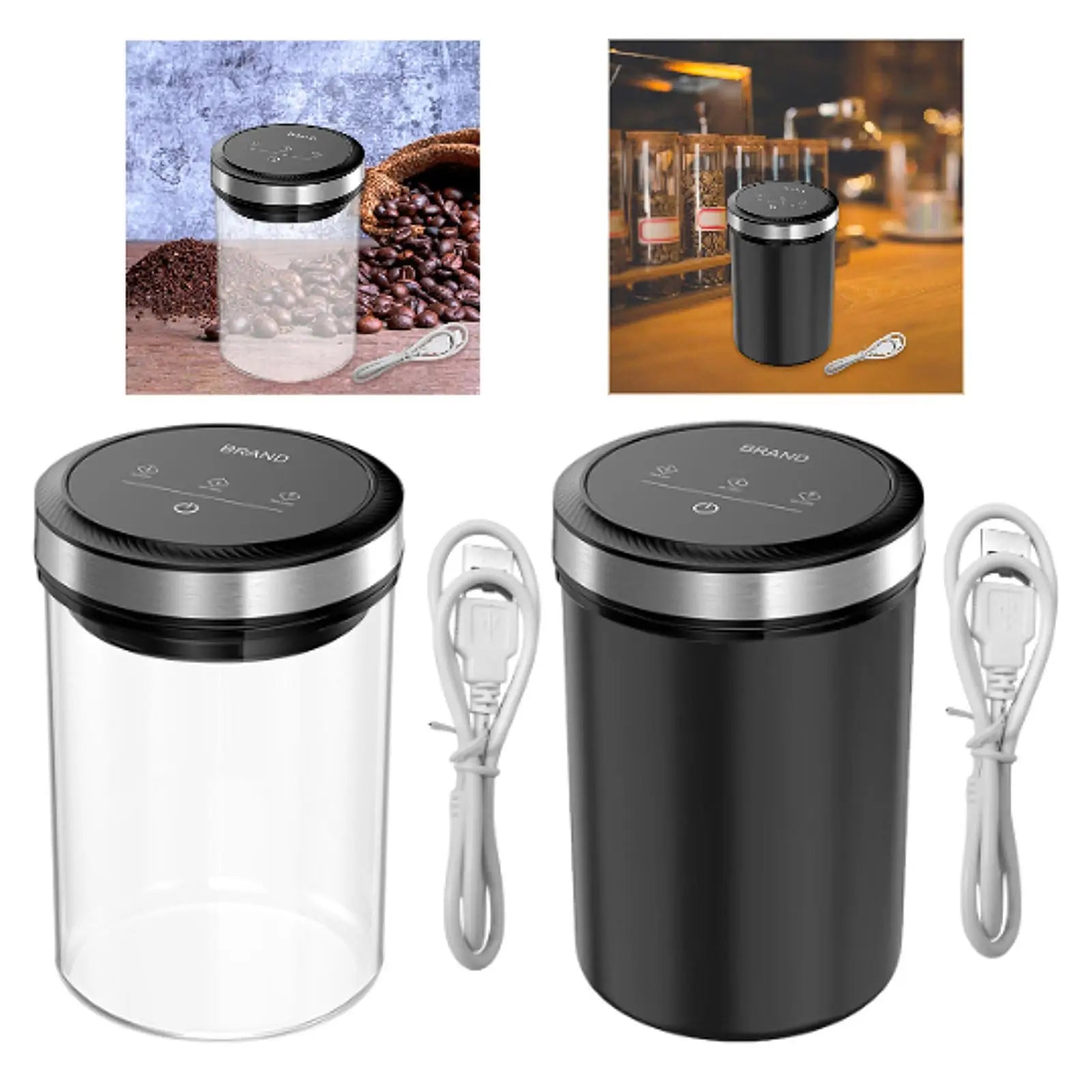 Boîte à café sous vide automatique, récipient alimentaire, presse à large bouche, pot scellé sous vide, récipient à café pour thé, grains de café, céréales