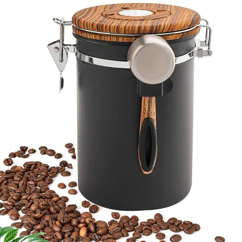 Boîte de conservation hermétique en acier inoxydable 304 1,8 L – Récipient pour grains de café, épices et aliments secs