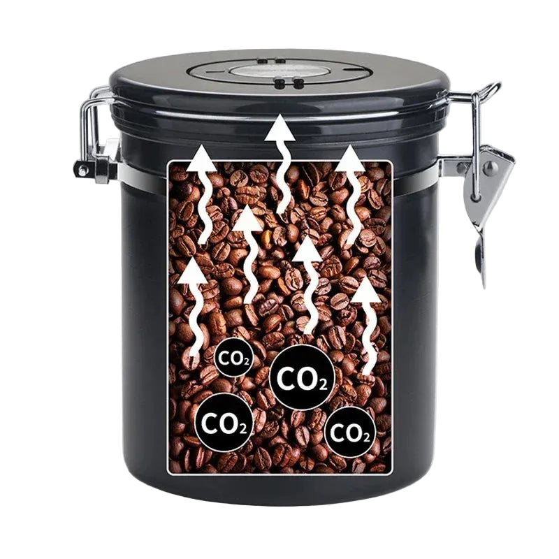 Boîte de conservation hermétique en acier inoxydable 304 1,8 L – Récipient pour grains de café, épices et aliments secs