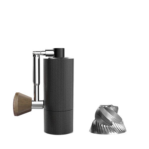 Moulin à café manuel portable Nano 10 cm à meules CNC – acier inoxydable et aluminium, compact et léger