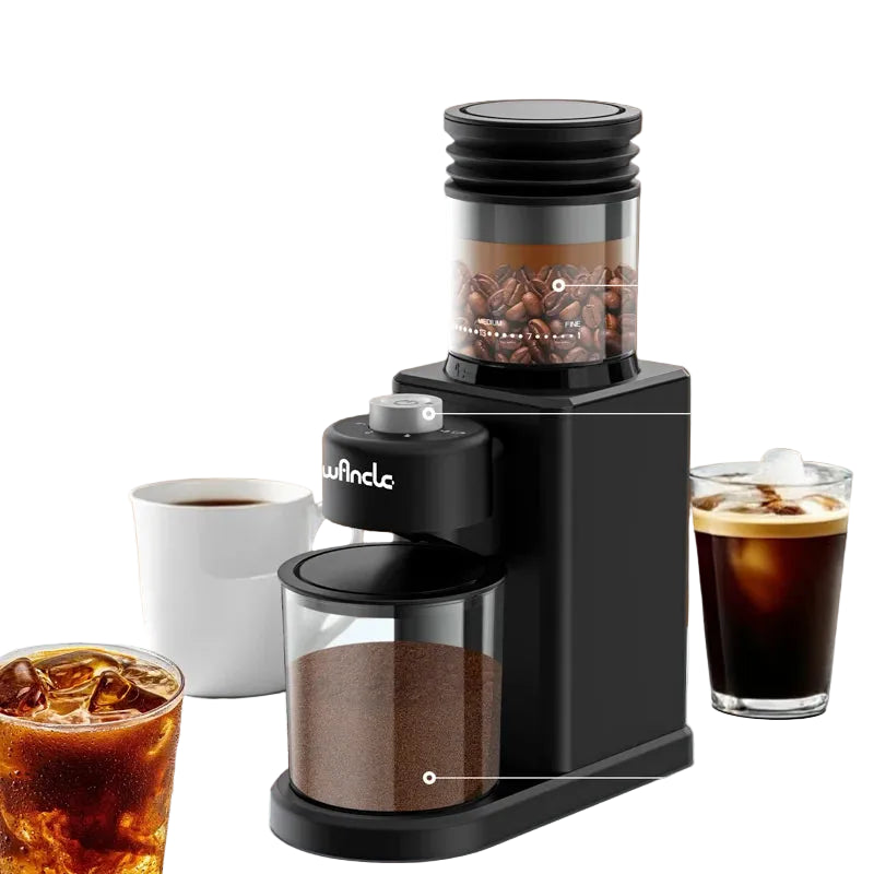 Moulin à café électrique à meules coniques 25 réglages – Broyeur de grains pour espresso et cafetière à piston 200 W