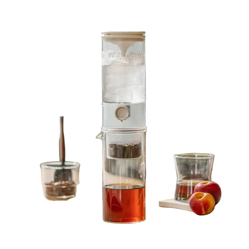 Cafetière à infusion froide goutte à goutte en verre double réservoir 450 ml / 470 ml – Système portable avec filtration