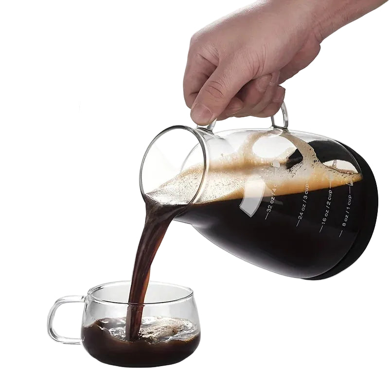 Pichet à café glacé en verre 24 oz (710 ml) – Cafetière manuelle pour infusion froide