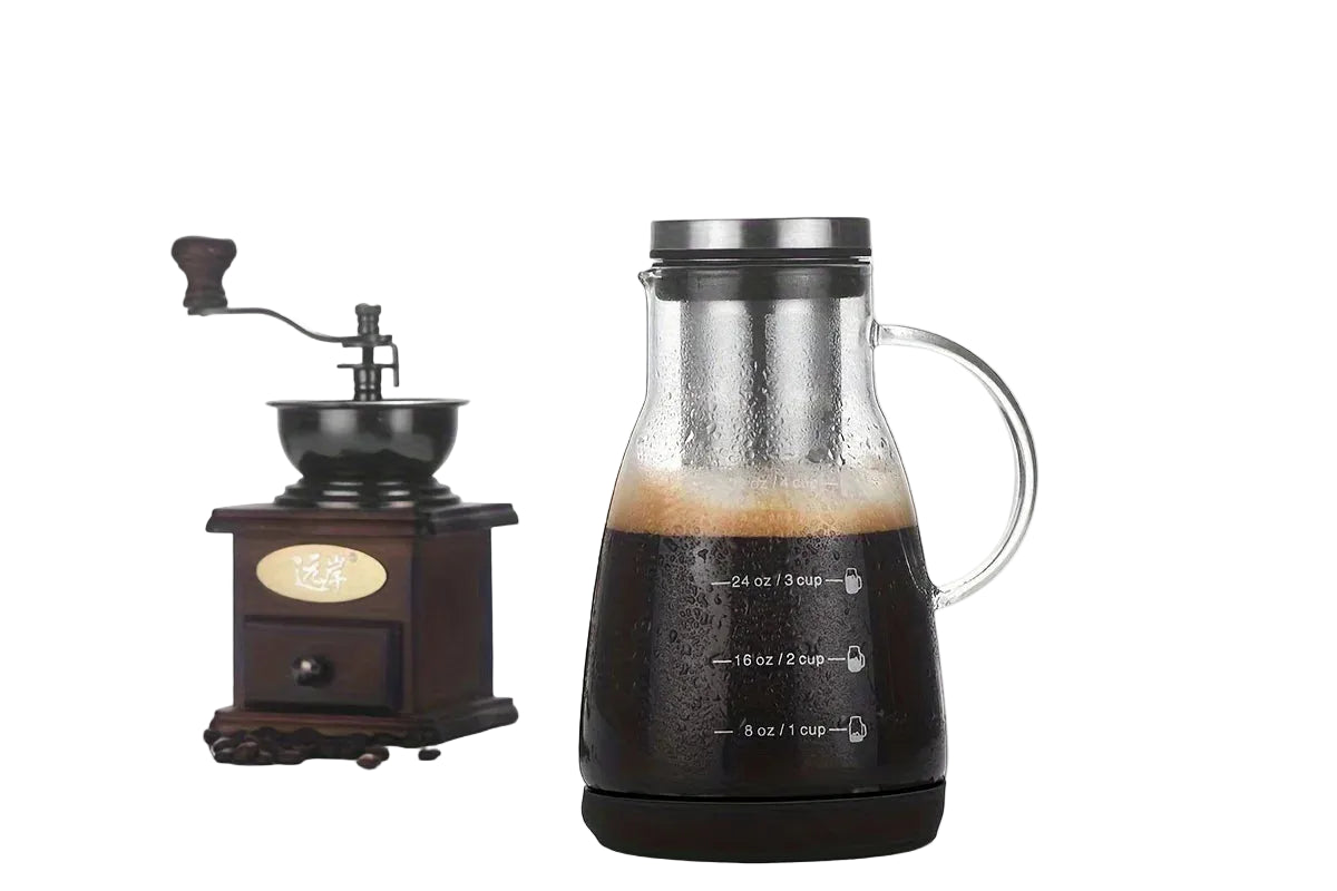 Pichet à café glacé en verre 24 oz (710 ml) – Cafetière manuelle pour infusion froide